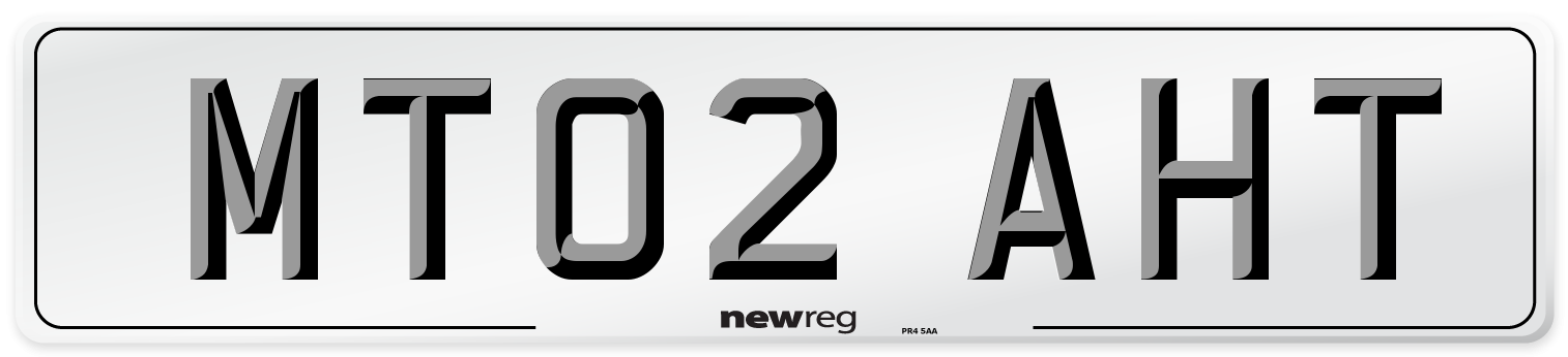 MT02 AHT Number Plate from New Reg